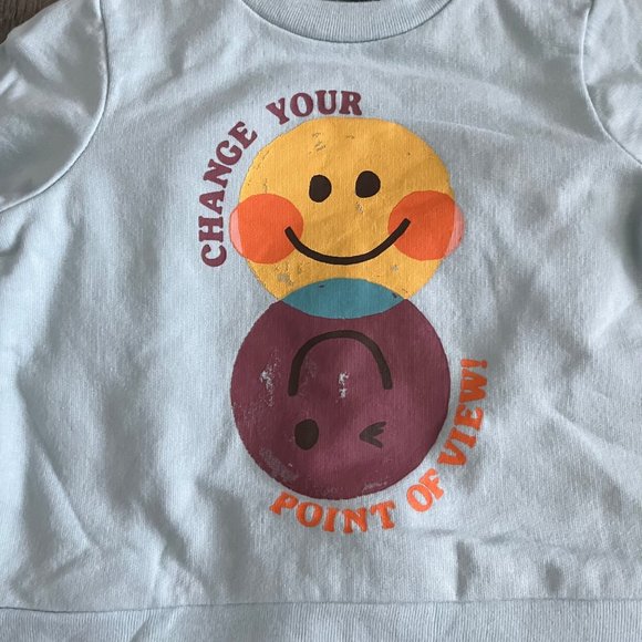 NWT Peek Essentials Graphic Sweatshirt & Leggings Set Light Blue 3-6M - Picture 4 of 10